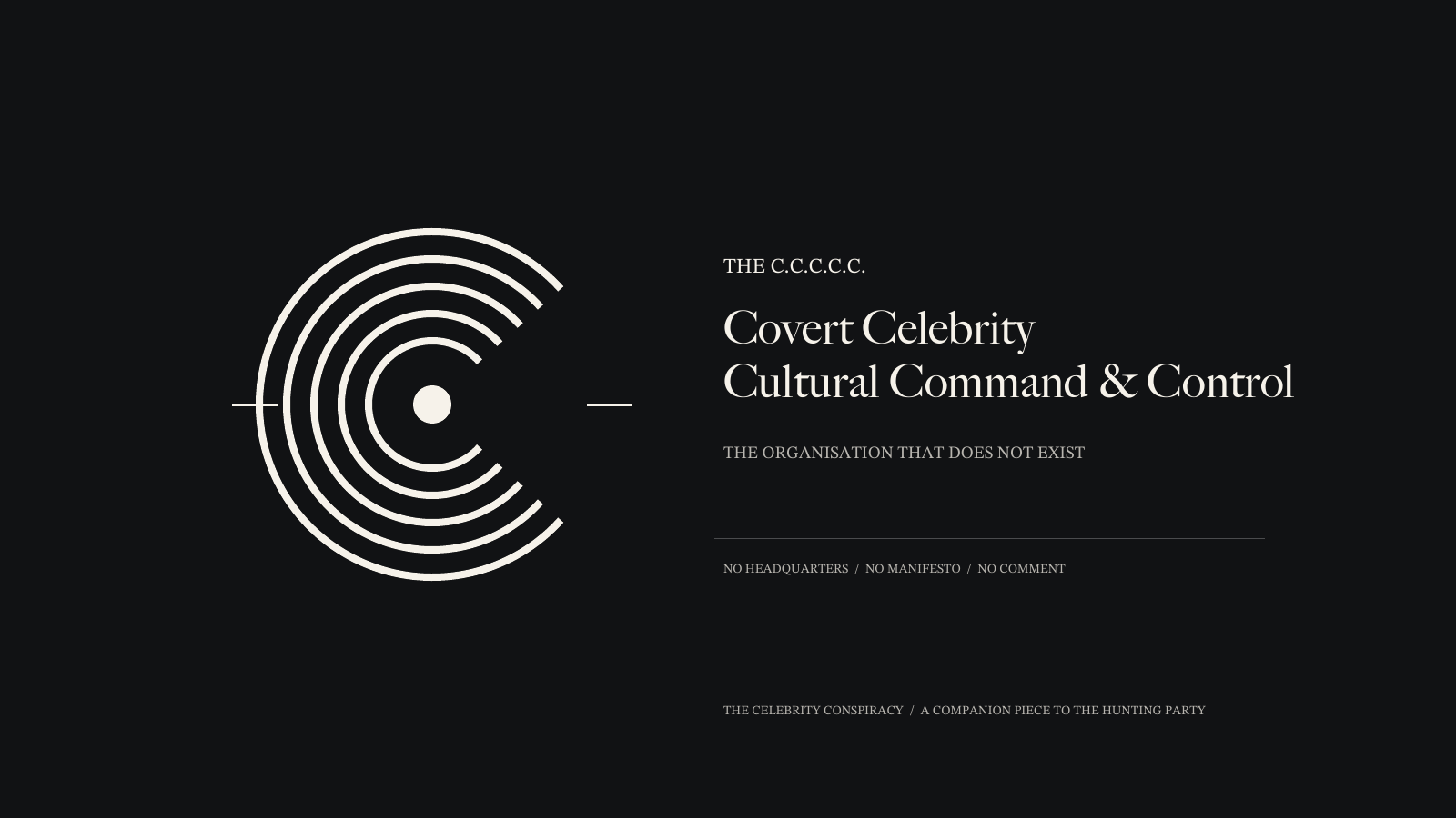The C.C.C.C.C. insignia for The Celebrity Conspiracy companion essay