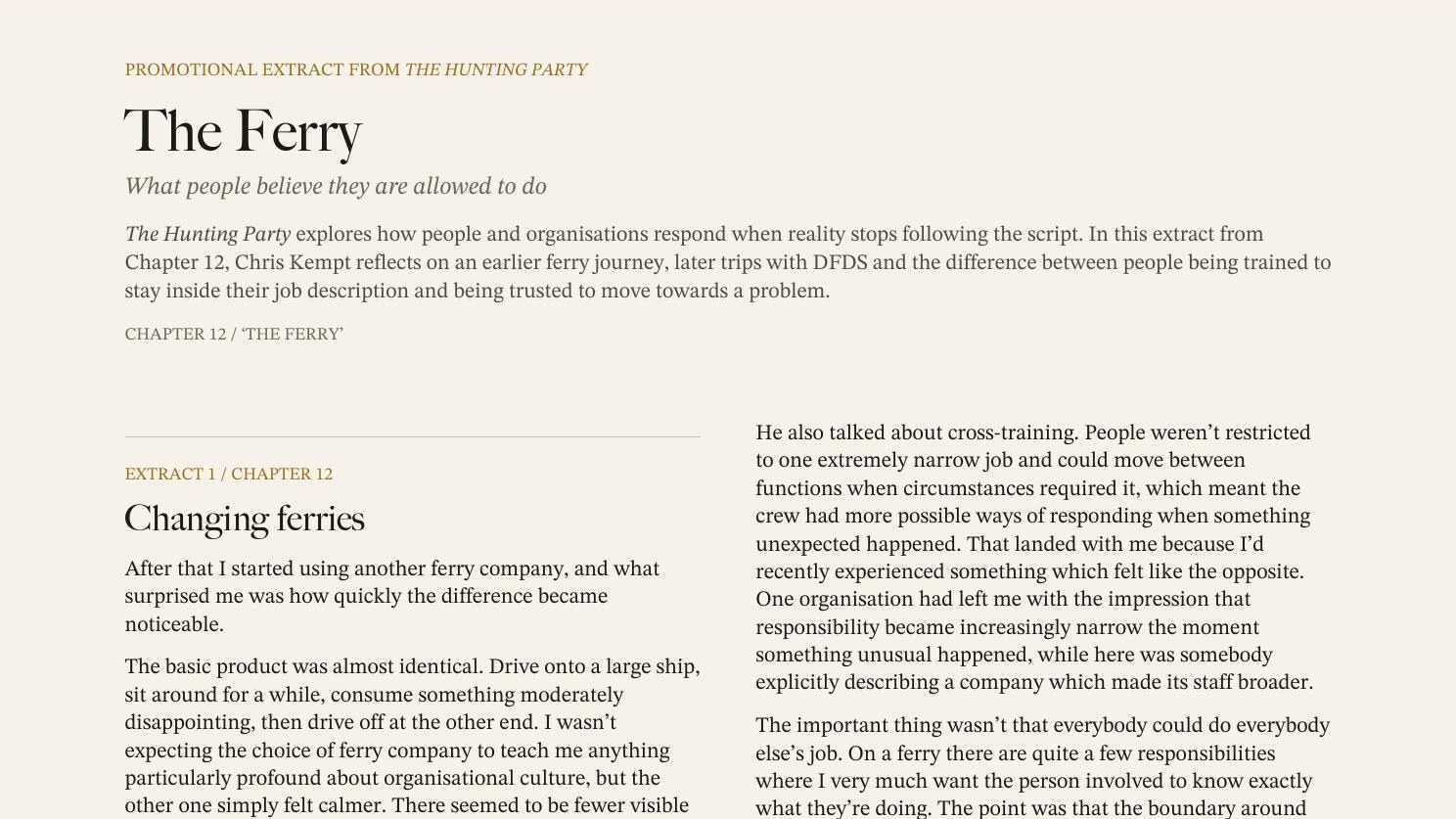 Preview of The Ferry extract from The Hunting Party