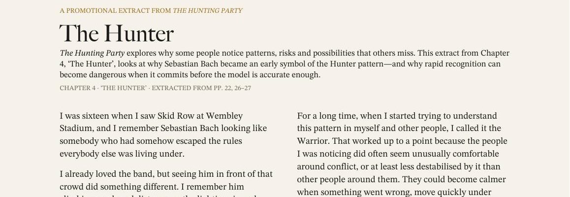 Preview of the Sebastian Bach extract from The Hunting Party